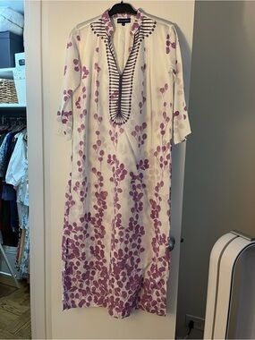 Ro’s Garden/Tuckernuck Lavender Floral Clorinda Cotton Kaftan - XS